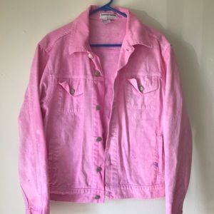 Pink denim jacket